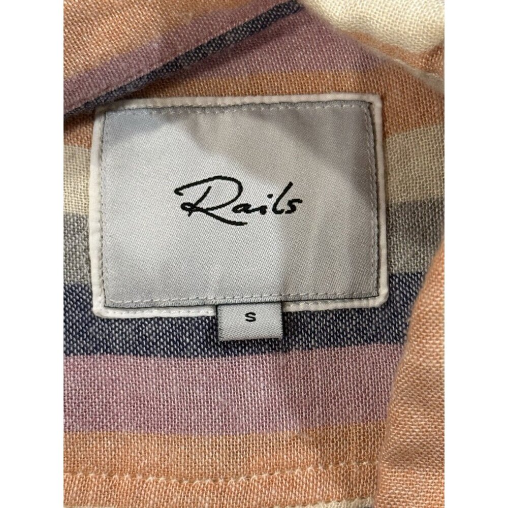 Rails Charli Linen Blend Rainbow Long Sleeve Butt… - image 7